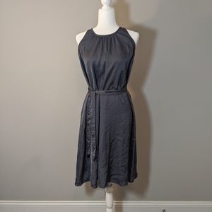 Grey Silky Trapeze Dress